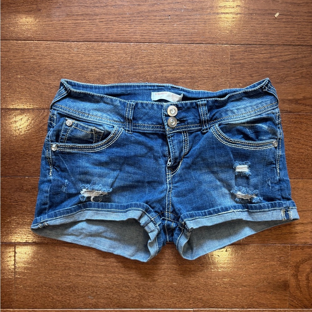 No boundaries denim butterfly shorts